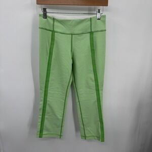 Lululemon Coast to Class Pant Leggings Womens 6 Green Gingham Crop Capri Yoga‎